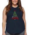 La Pop Art Plus Size Have Yourself A Merry Little Christmas Word Art Tank Top In Blue