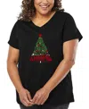 La Pop Art Plus Size Have Yourself A Merry Little Christmas Word Art V-neck T-shirt In Black
