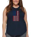 La Pop Art Plus Size Crazy Little Thing Called Love Word Art Tank Top In Blue