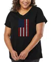 La Pop Art Plus Size Have Yourself A Merry Little Christmas Word Art V-neck T-shirt In Black
