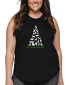 La Pop Art Plus Size Here Comes Santa Paws Word Art Tank Top In Black