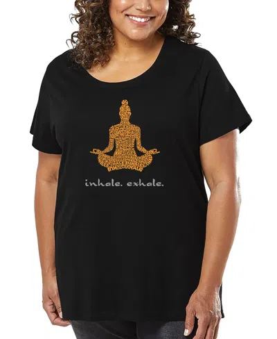 LA POP ART PLUS SIZE INHALE EXHALE WORD ART T-SHIRT