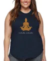 La Pop Art Plus Size Inhale Exhale Word Art Tank Top In Blue