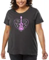 La Pop Art Plus Size It's A Love Story Word Art T-shirt In Gray