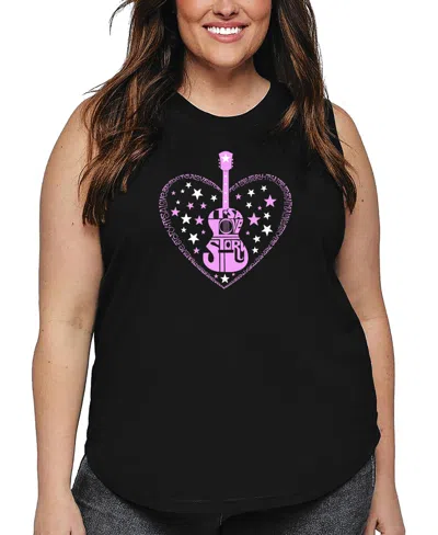 LA POP ART PLUS SIZE IT'S A LOVE STORY WORD ART TANK TOP