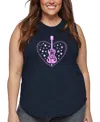 La Pop Art Plus Size Crazy Little Thing Called Love Word Art Tank Top In Blue
