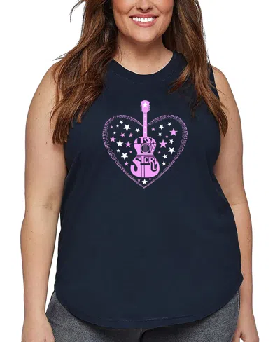 LA POP ART PLUS SIZE IT'S A LOVE STORY WORD ART TANK TOP