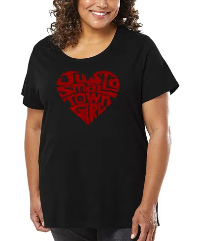LA POP ART PLUS SIZE JUST A SMALL TOWN GIRL WORD ART T-SHIRT