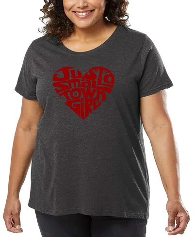 LA POP ART PLUS SIZE JUST A SMALL TOWN GIRL WORD ART T-SHIRT