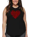 La Pop Art Plus Size Have Yourself A Merry Little Christmas Word Art Tank Top In Black