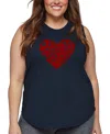 La Pop Art Plus Size Crazy Little Thing Called Love Word Art Tank Top In Blue
