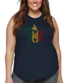 La Pop Art Plus Size Have Yourself A Merry Little Christmas Word Art Tank Top In Blue