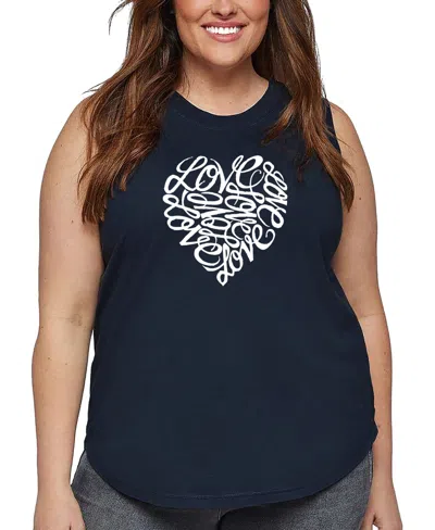 LA POP ART PLUS SIZE LOVE WORD ART TANK TOP