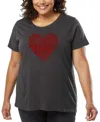 La Pop Art Plus Size All I Want For Christmas Is You Word Art T-shirt In Gray