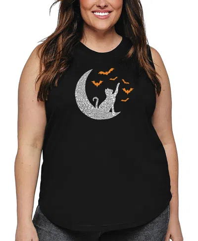 LA POP ART PLUS SIZE LUNAR BATS WORD ART TANK TOP