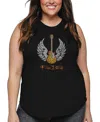 La Pop Art Plus Size Lyrics To Freebird Word Art Tank Top In Black