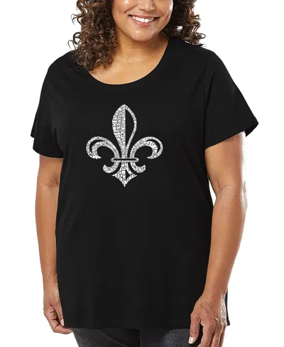 La Pop Art Plus Size Lyrics To When The Saints Go Marching In Word Art T-shirt In Black