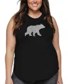 La Pop Art Plus Size Mama Bear Word Art Tank Top In Black