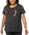La Pop Art Plus Size All I Want For Christmas Is You Word Art T-shirt In Gray