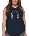 La Pop Art Plus Size Crazy Little Thing Called Love Word Art Tank Top In Blue
