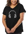 La Pop Art Plus Size Have Yourself A Merry Little Christmas Word Art V-neck T-shirt In Black