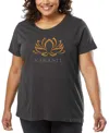 La Pop Art Plus Size Namaste Word Art T-shirt In Gray
