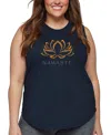 La Pop Art Plus Size Namaste Word Art Tank Top In Blue