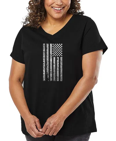 La Pop Art Plus Size All I Want For Christmas Is You Word Art V-neck T-shirt In Black