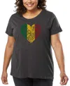 La Pop Art Plus Size One Love Heart Word Art T-shirt In Gray