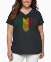 La Pop Art Plus Size Crazy Little Thing Called Love Word Art V-neck T-shirt In Gray