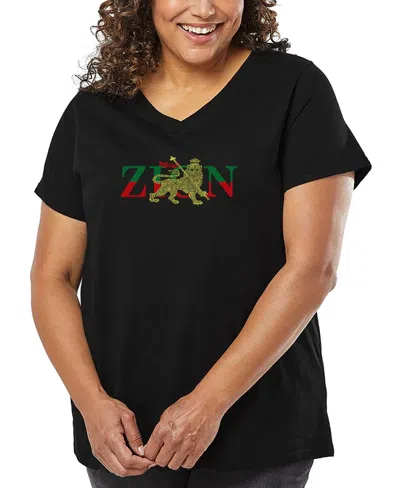 LA POP ART PLUS SIZE ONE LOVE WORD ART V-NECK T-SHIRT