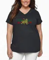 La Pop Art Plus Size Crazy Little Thing Called Love Word Art V-neck T-shirt In Gray
