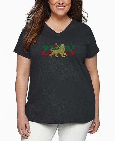 LA POP ART PLUS SIZE ONE LOVE WORD ART V-NECK T-SHIRT