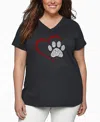 La Pop Art Plus Size Crazy Little Thing Called Love Word Art V-neck T-shirt In Gray