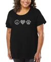 La Pop Art Plus Size All I Want For Christmas Is You Word Art V-neck T-shirt In Black