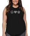 La Pop Art Plus Size Have Yourself A Merry Little Christmas Word Art Tank Top In Black