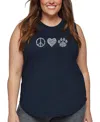 La Pop Art Plus Size Crazy Little Thing Called Love Word Art Tank Top In Blue