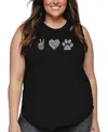 La Pop Art Plus Size Have Yourself A Merry Little Christmas Word Art Tank Top In Black