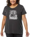 La Pop Art Plus Size Popular Horse Breeds Word Art T-shirt In Gray