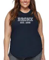 La Pop Art Plus Size Popular Neighborhoods In Bronx Word Art Tank Top In Blue