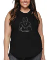 La Pop Art Plus Size Positive Wishes Word Art Tank Top In Black