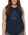 La Pop Art Plus Size Positive Wishes Word Art Tank Top In Blue
