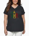 La Pop Art Plus Size Crazy Little Thing Called Love Word Art V-neck T-shirt In Gray