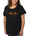 La Pop Art Plus Size San Francisco Bridge Word Art T-shirt In Black