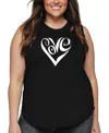 La Pop Art Plus Size Have Yourself A Merry Little Christmas Word Art Tank Top In Black