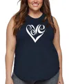 La Pop Art Plus Size Crazy Little Thing Called Love Word Art Tank Top In Blue