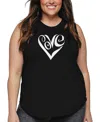 La Pop Art Plus Size Have Yourself A Merry Little Christmas Word Art Tank Top In Black