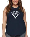 La Pop Art Plus Size Crazy Little Thing Called Love Word Art Tank Top In Blue