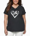 La Pop Art Plus Size All I Want For Christmas Is You Word Art T-shirt In Gray