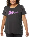 La Pop Art Plus Size Shake It Off Word Art T-shirt In Gray